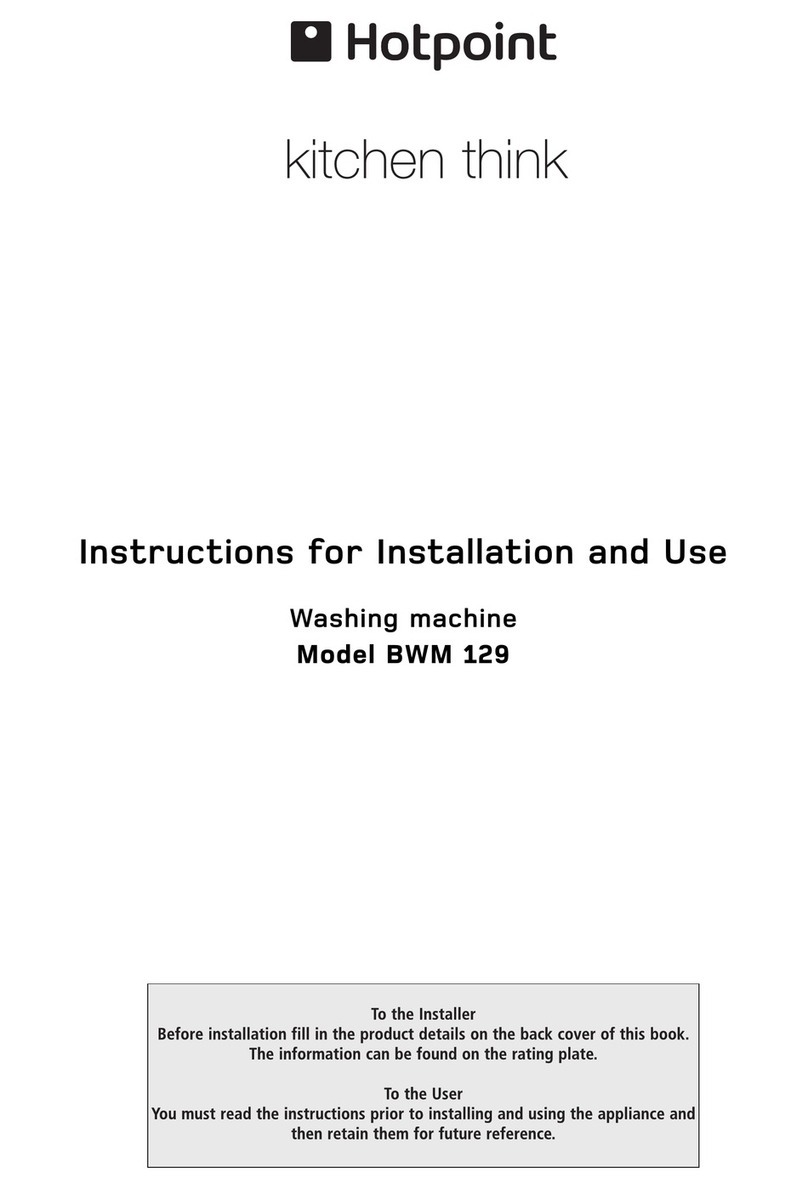 Hotpoint BWM 129 Instructions for installation and use