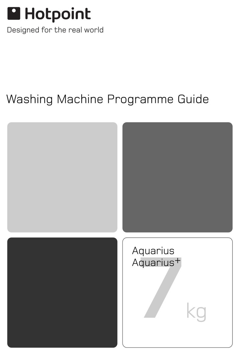 Hotpoint AQUQRIUS PLUS WT740 Programme Guide