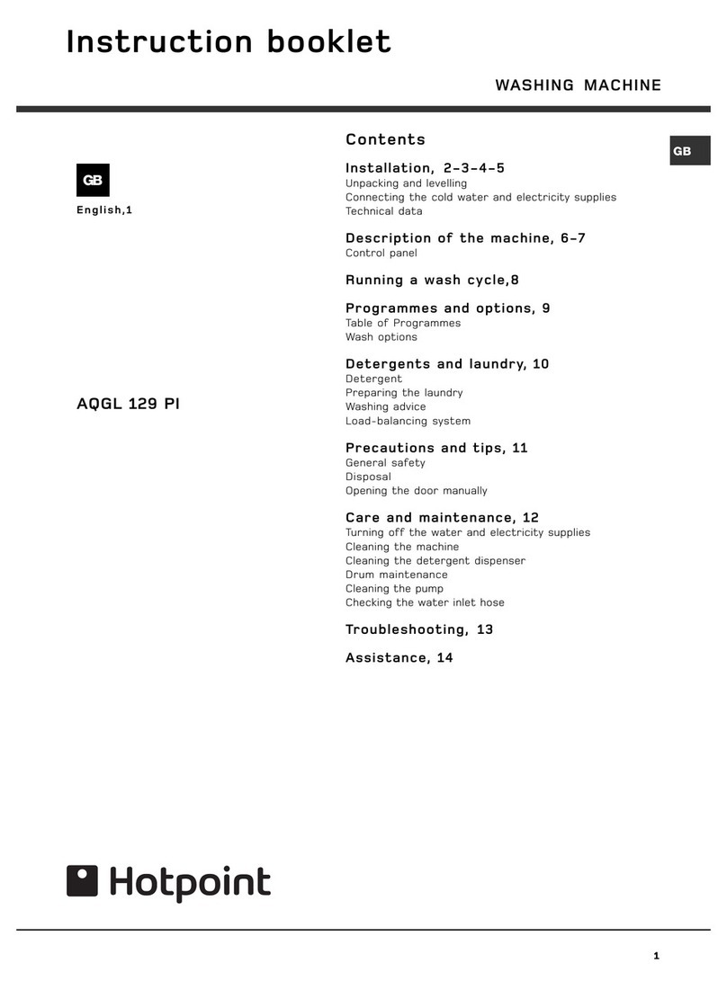 Hotpoint AQGL129PI Instruction booklet