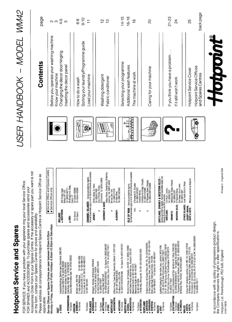 Hotpoint WM42 Instruction Manual Hotpoint WM42 Instruction Manual
