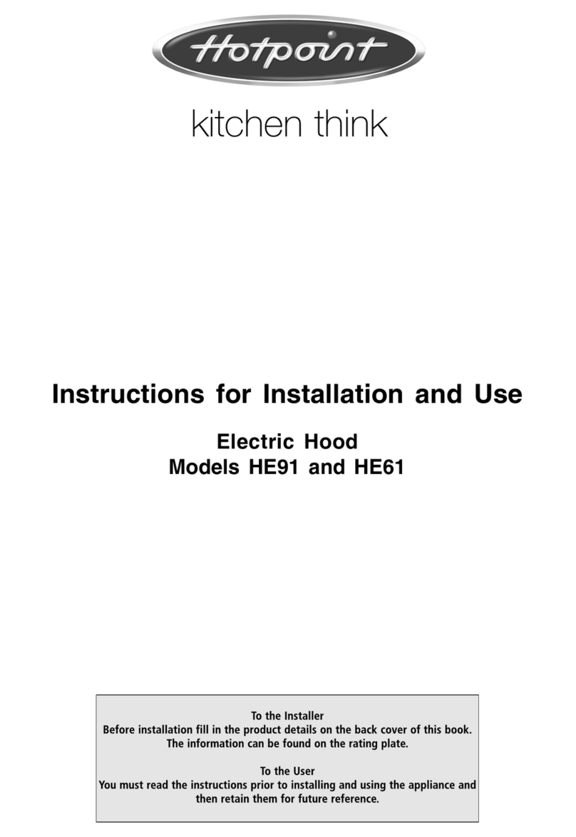 Hotpoint HE61 User manual