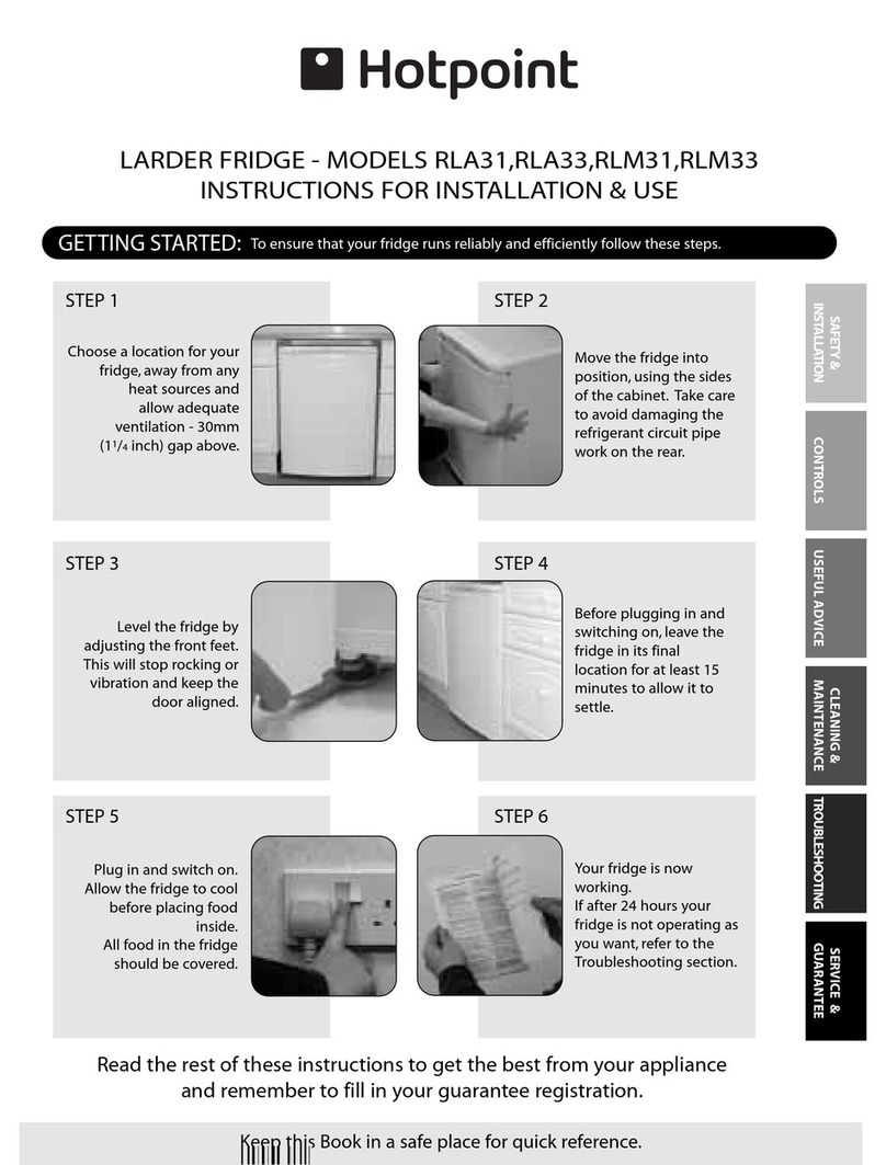 Hotpoint RLA31 User manual