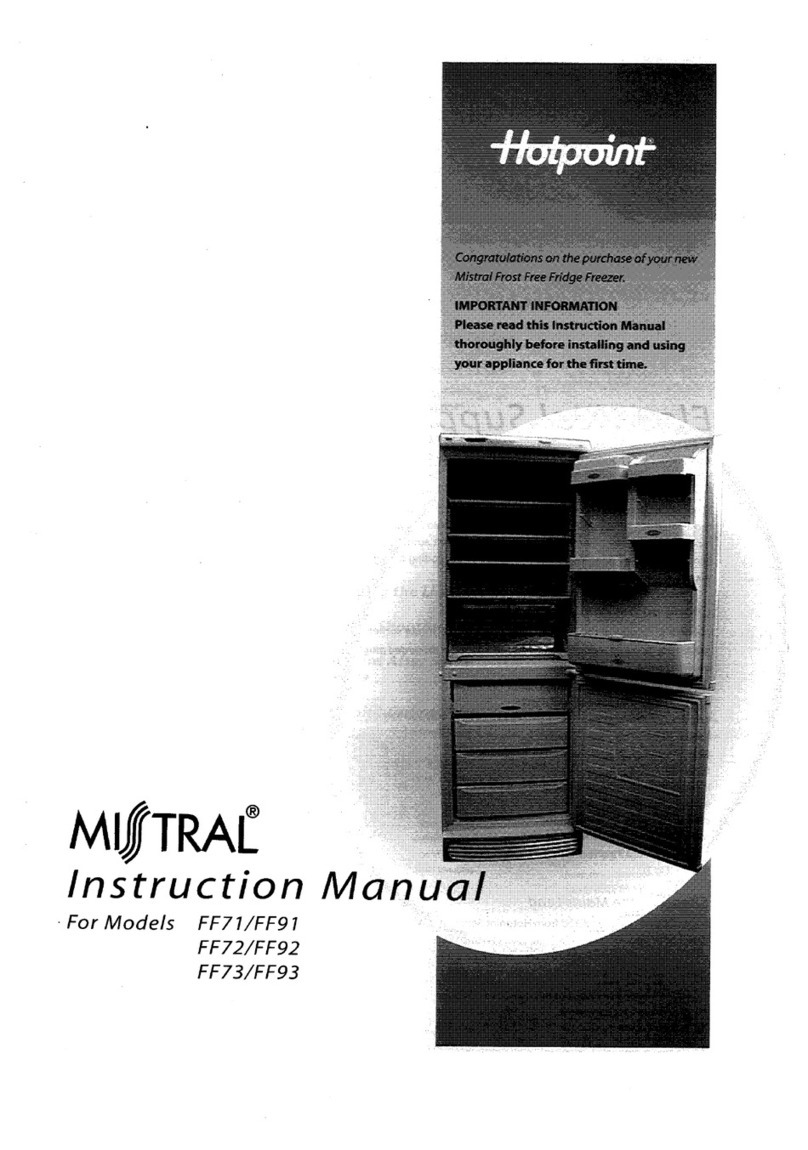 Hotpoint MISTRAL FF71/FF91 instruction manual