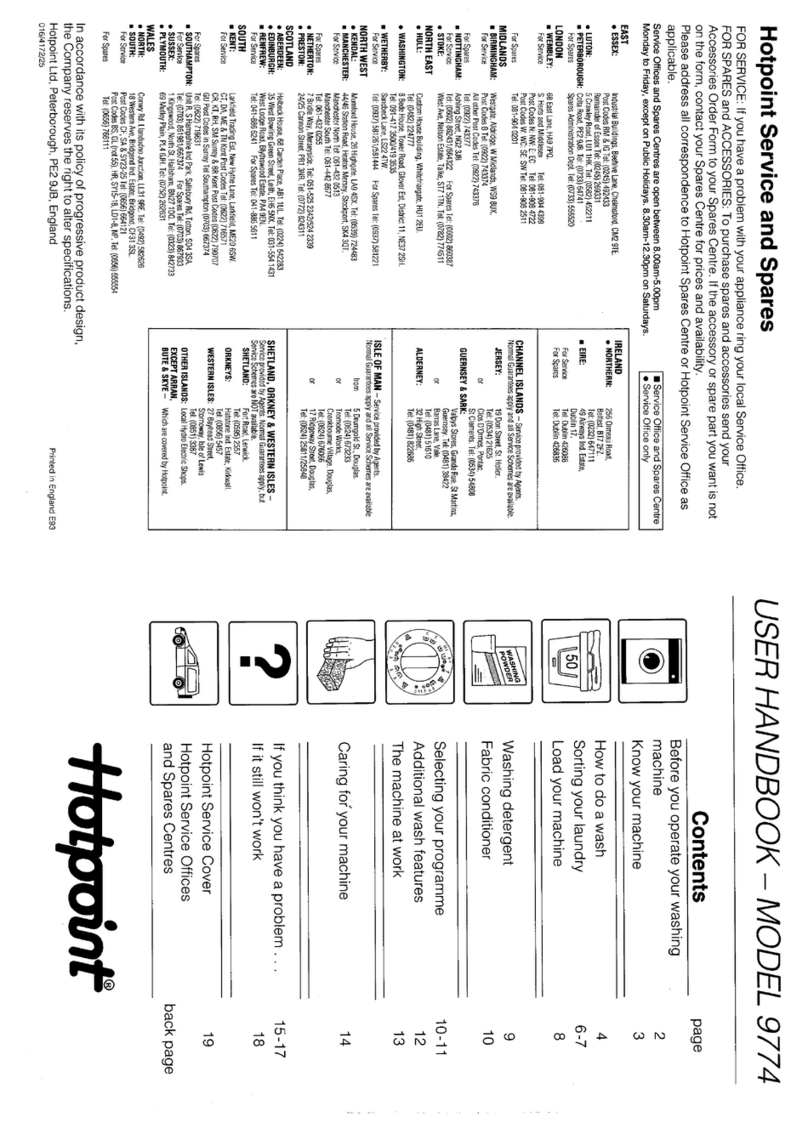 Hotpoint 9774 User handbook