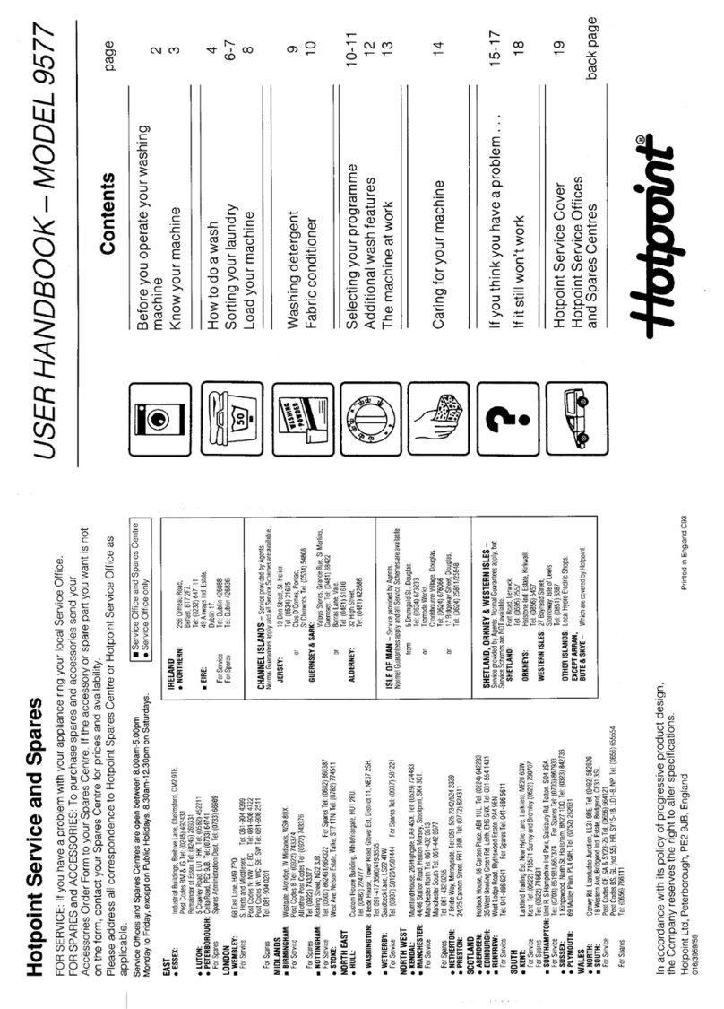 Hotpoint 9577 Instruction Manual