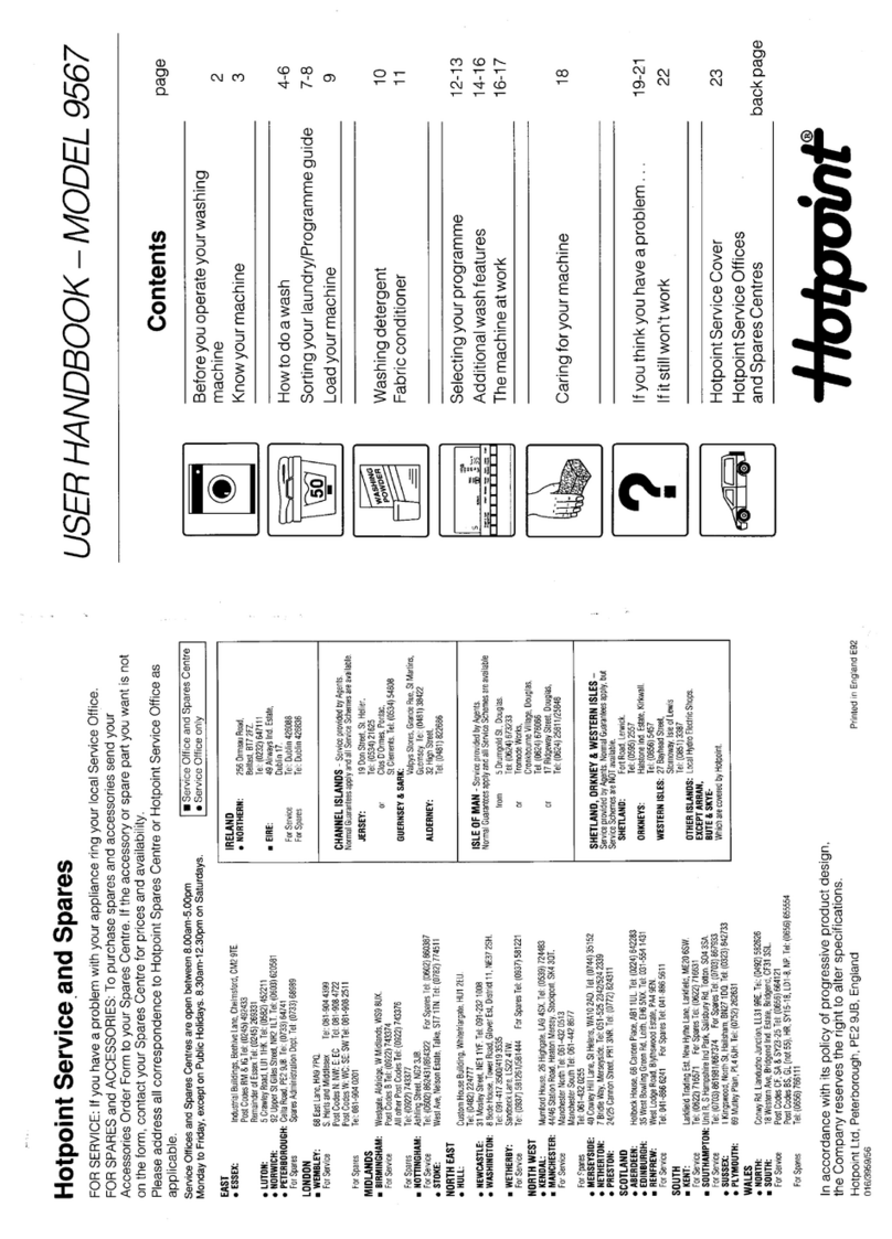 Hotpoint 9567 User handbook