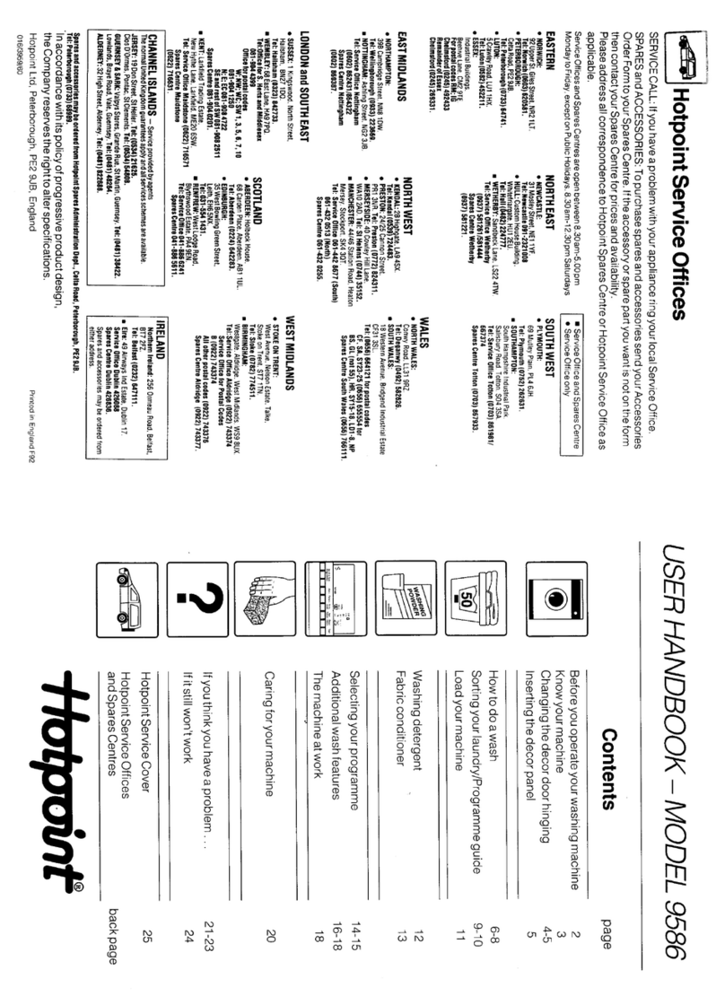 Hotpoint 9586 User handbook