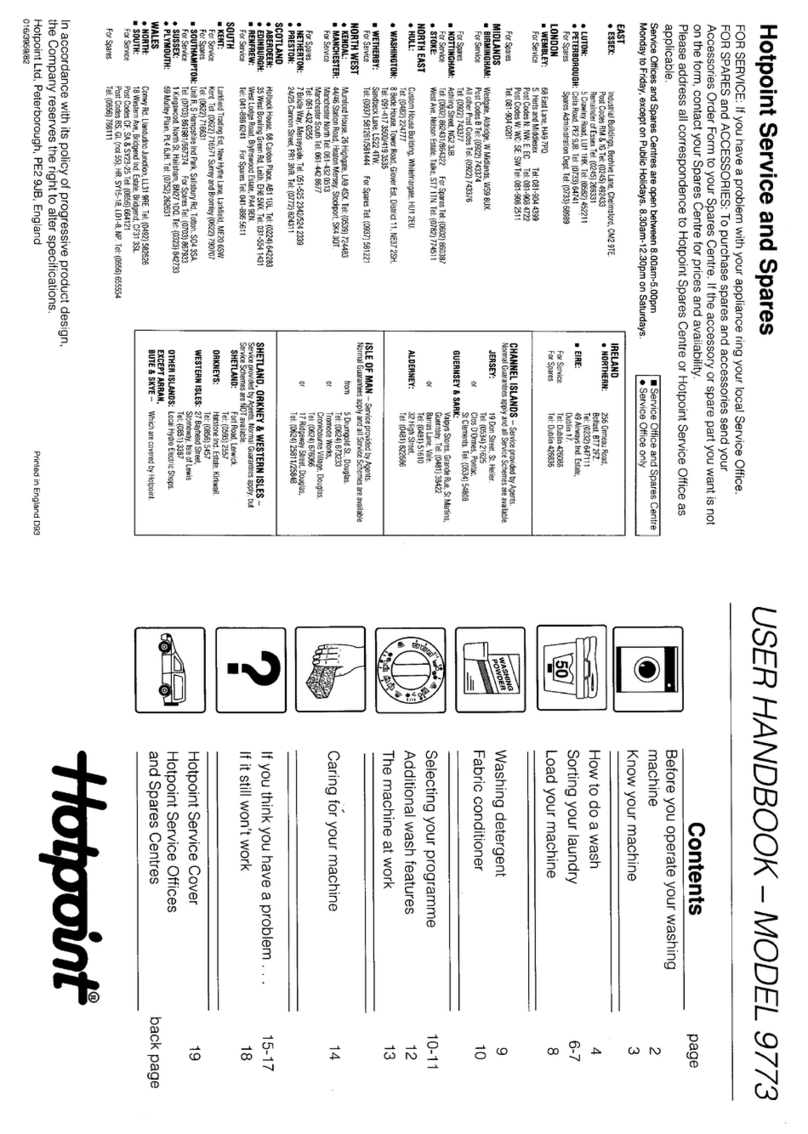 Hotpoint 9773 User handbook
