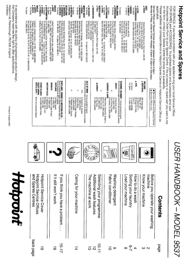 Hotpoint 9537 User handbook