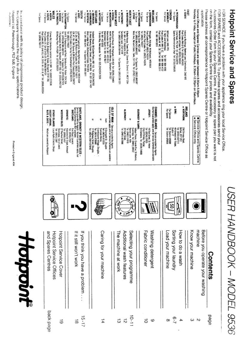 Hotpoint 9536 User handbook