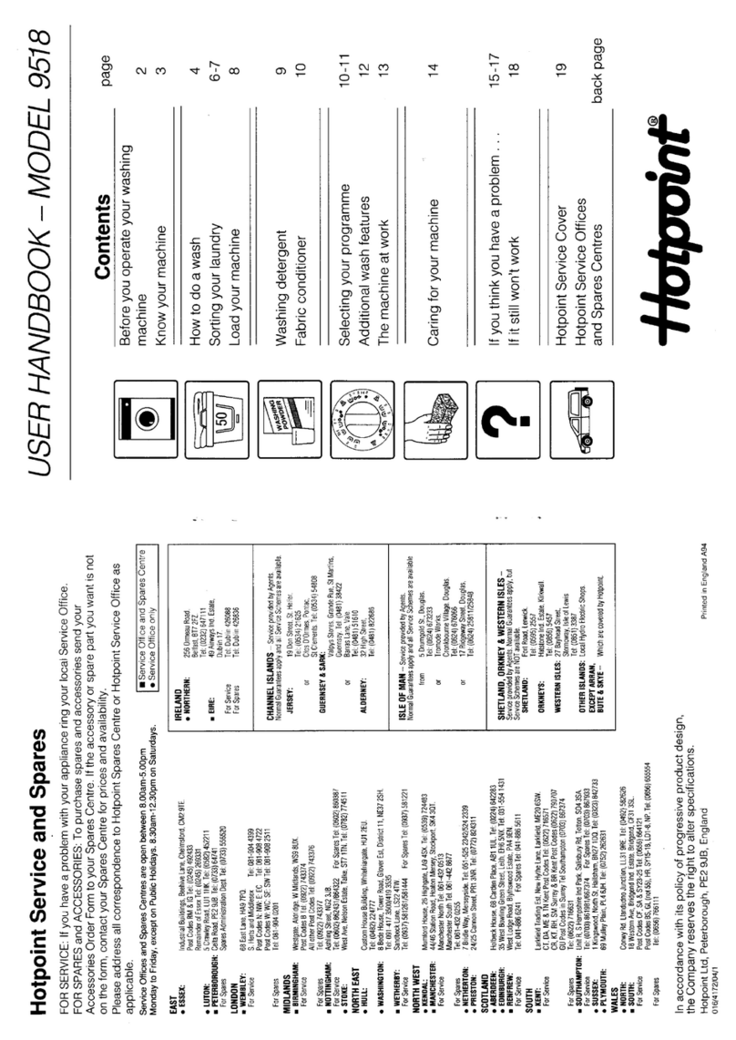 Hotpoint 9518 User handbook