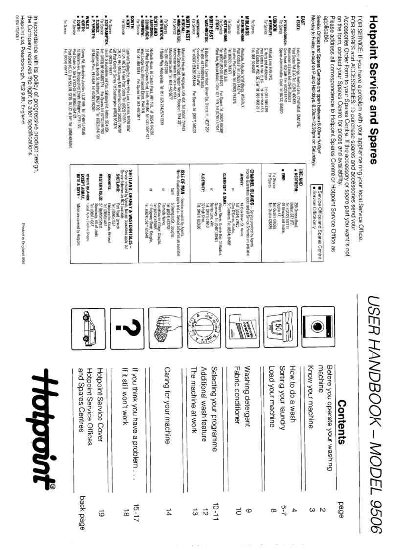 Hotpoint 9506 User handbook