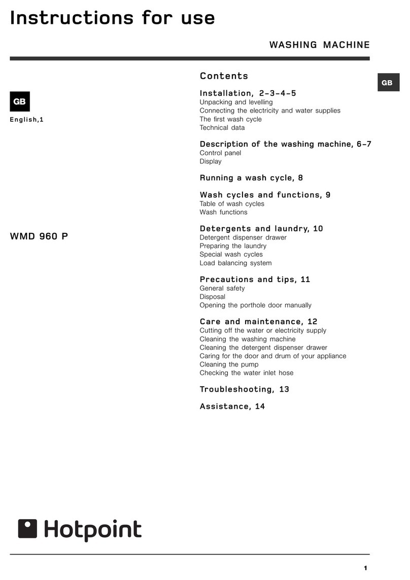 Hotpoint WMD960P Instructions for use