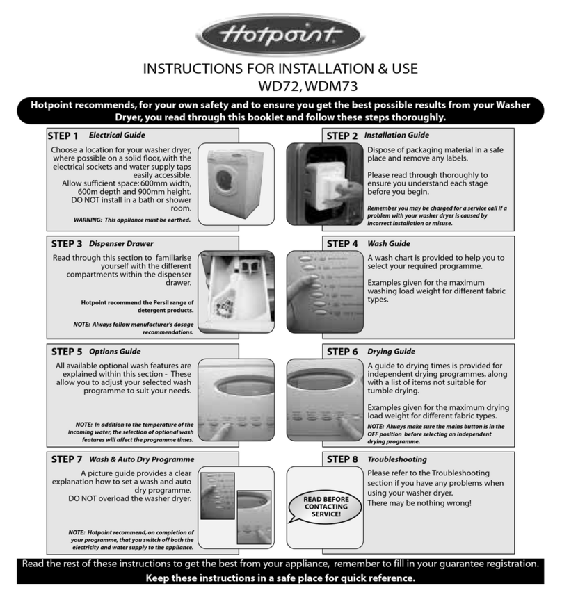 Hotpoint WD72 User manual