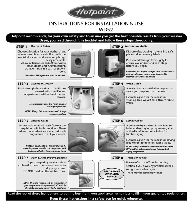 Hotpoint WD52 User manual