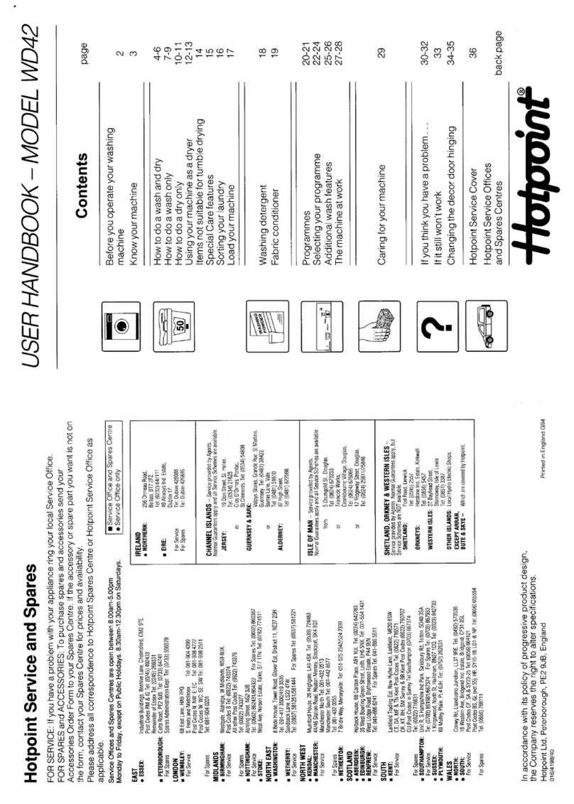 Hotpoint WD42 Instruction Manual