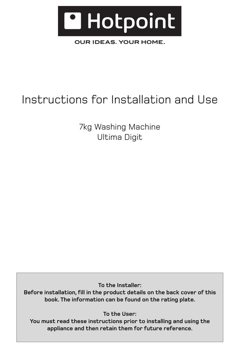 Hotpoint Ultima Digit WT761 Instructions for installation and use