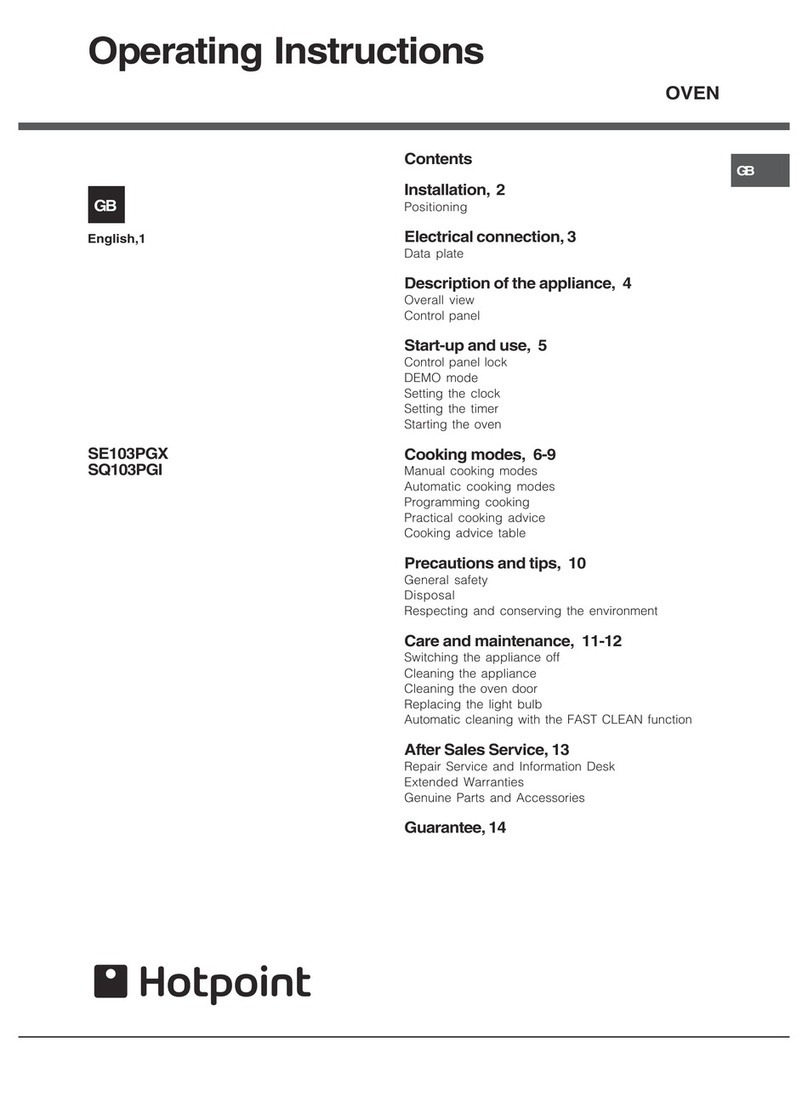 Hotpoint SE103PGX operating instructions