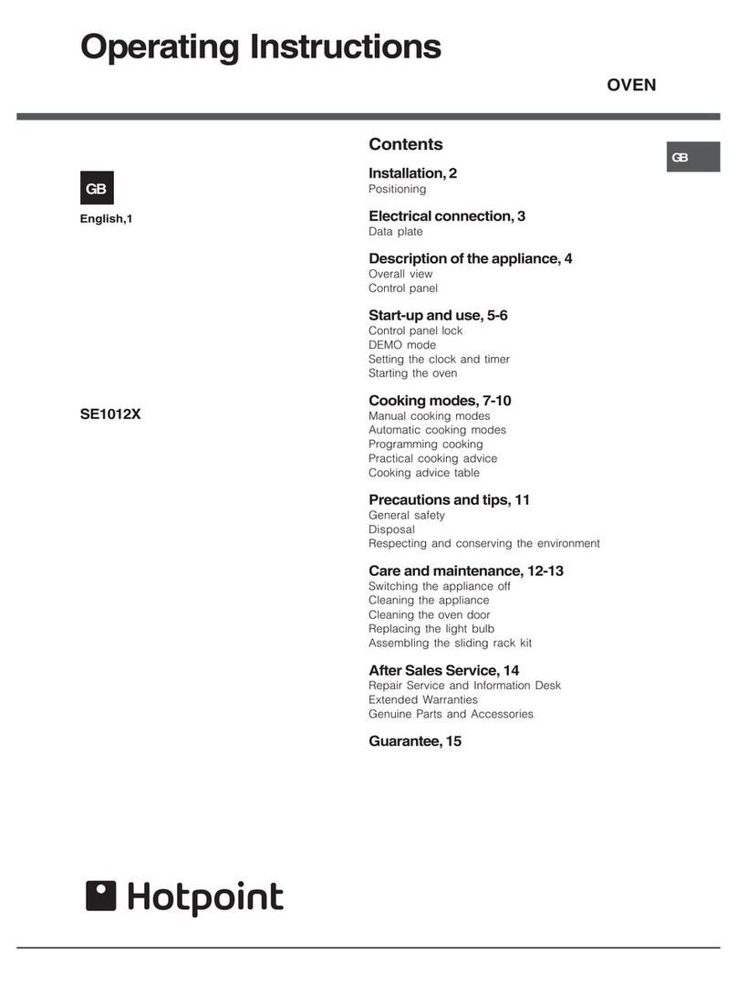 Hotpoint SE1012X operating instructions