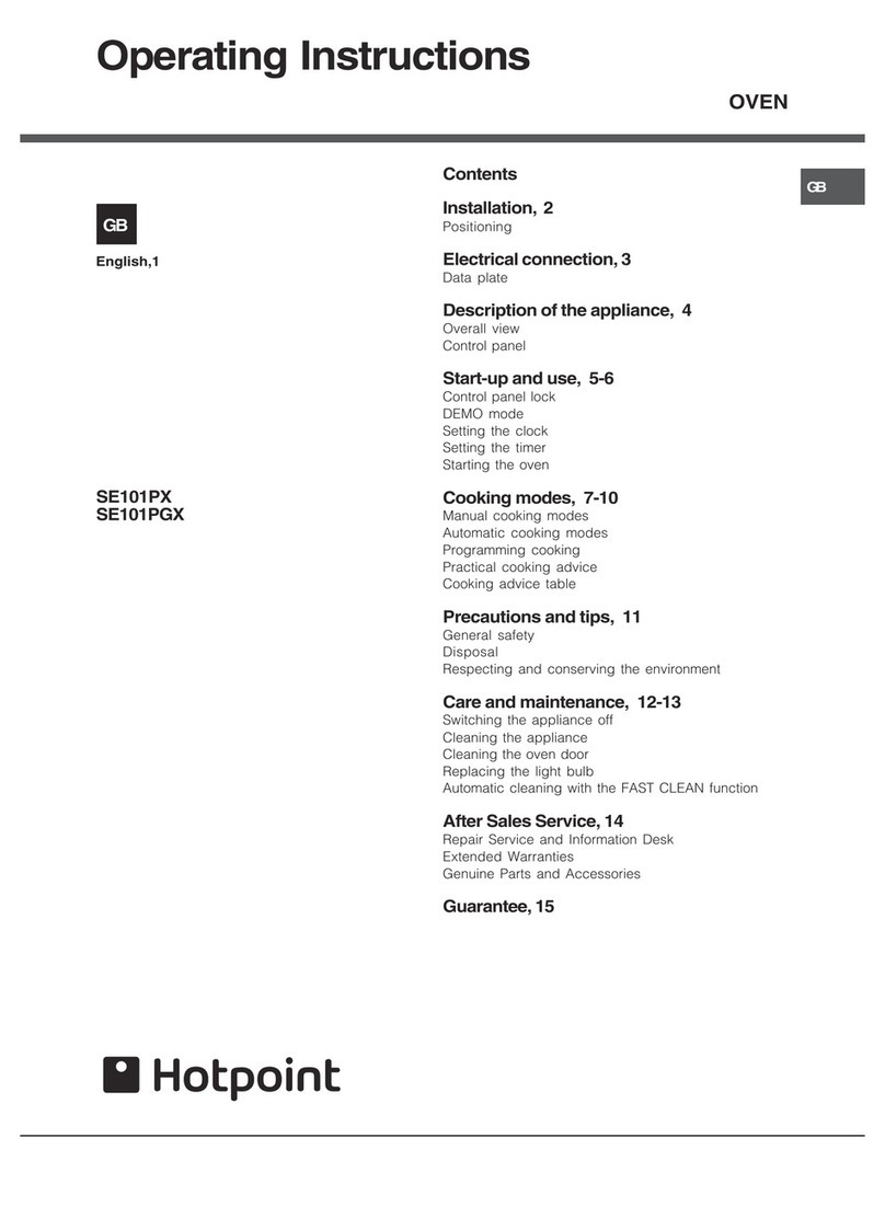Hotpoint SE101PGX operating instructions