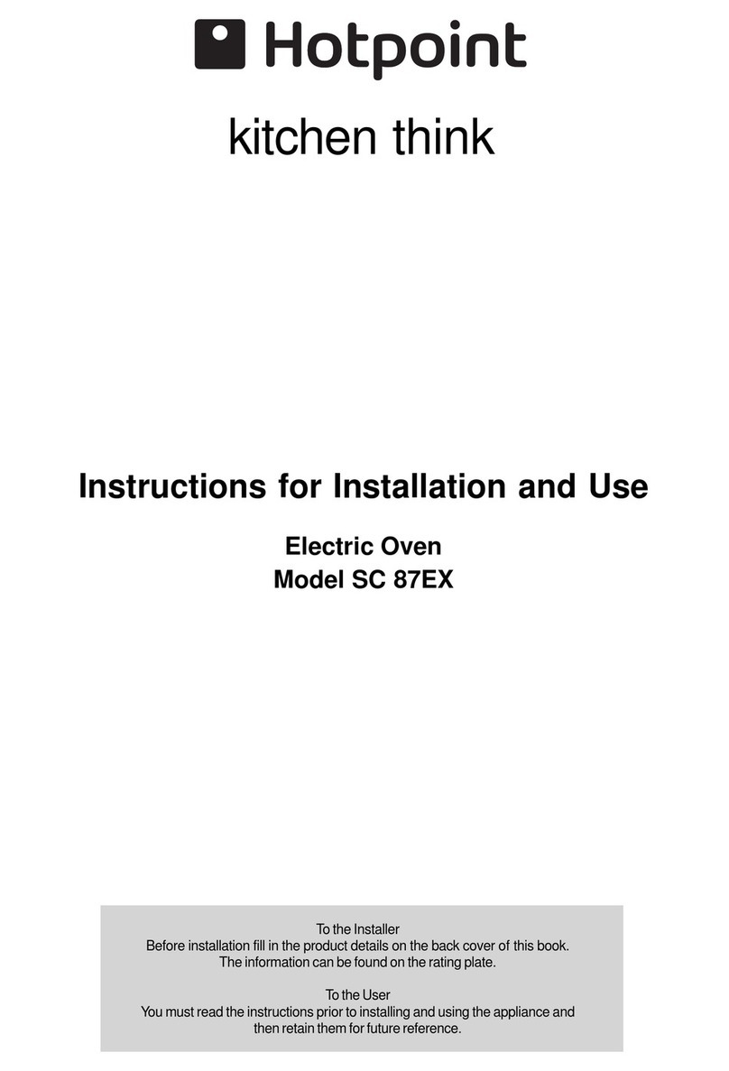 Hotpoint SC 87EX Instructions for installation and use