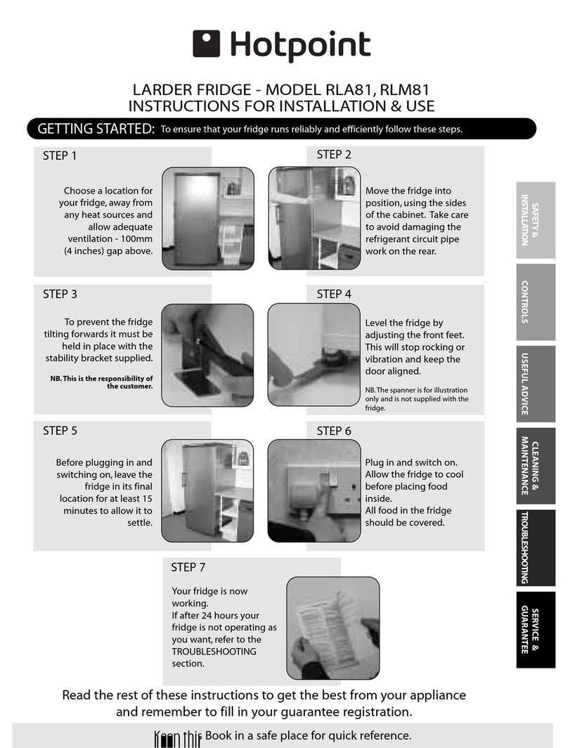Hotpoint RLA81 User manual Hotpoint RLA81 User manual