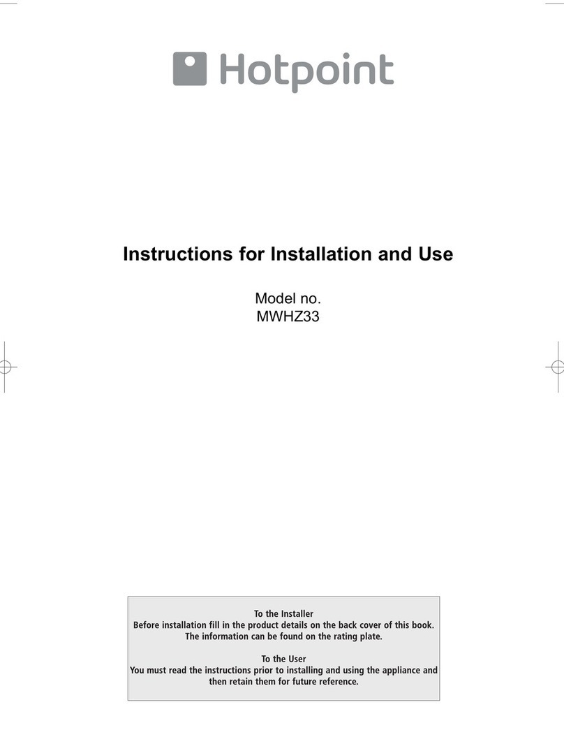 Hotpoint MWHZ33 User manual