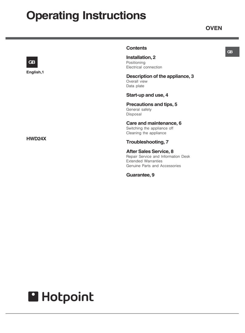 Hotpoint HWD24X operating instructions