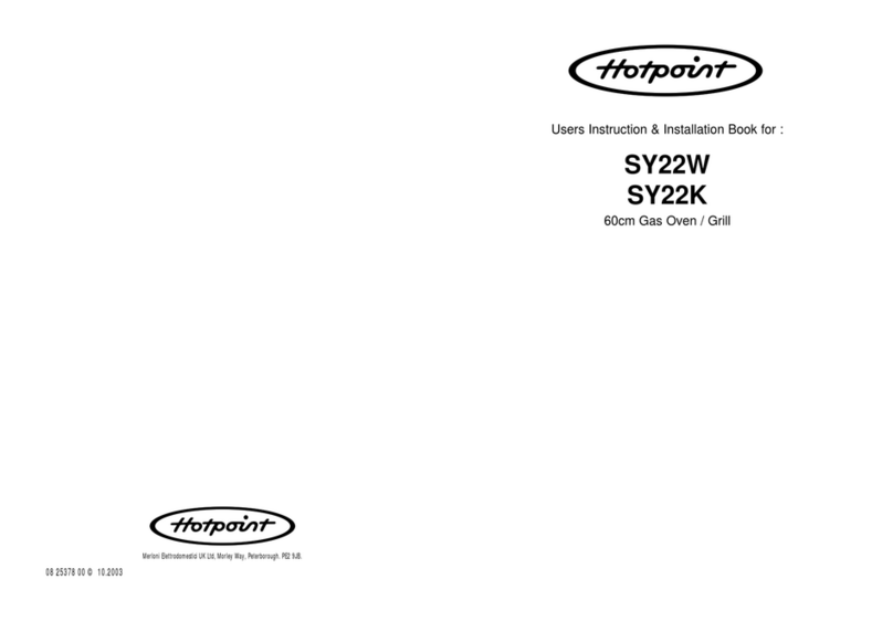 Hotpoint SY22W Users instruction & installation book