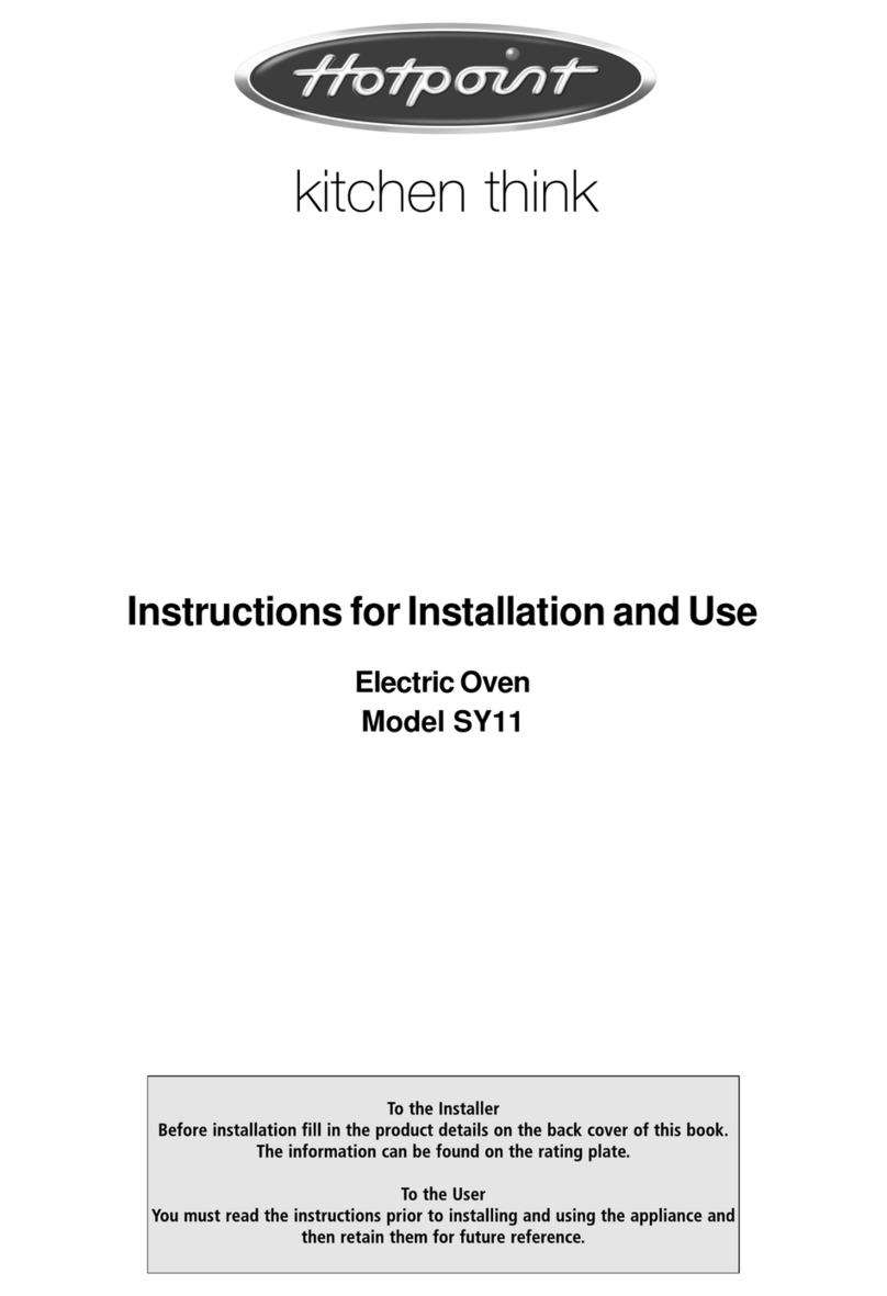 Hotpoint SY11 Instructions for installation and use
