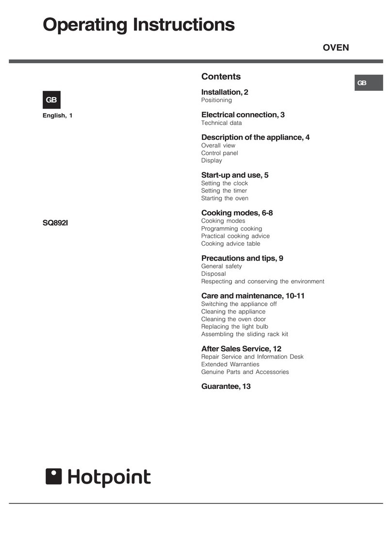 Hotpoint SQ892I operating instructions Hotpoint SQ892I operating instructions