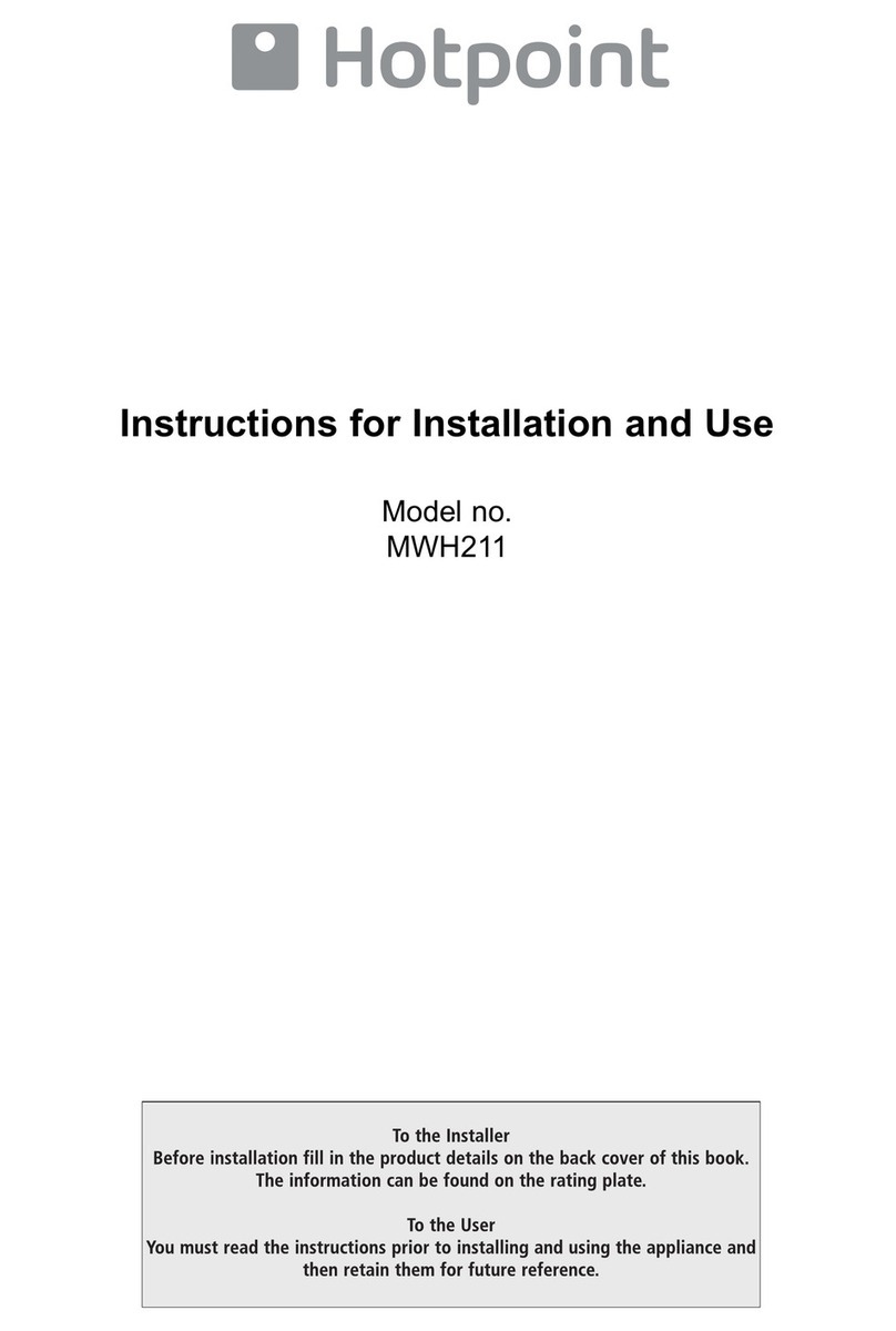 Hotpoint MWH211 Instructions for installation and use
