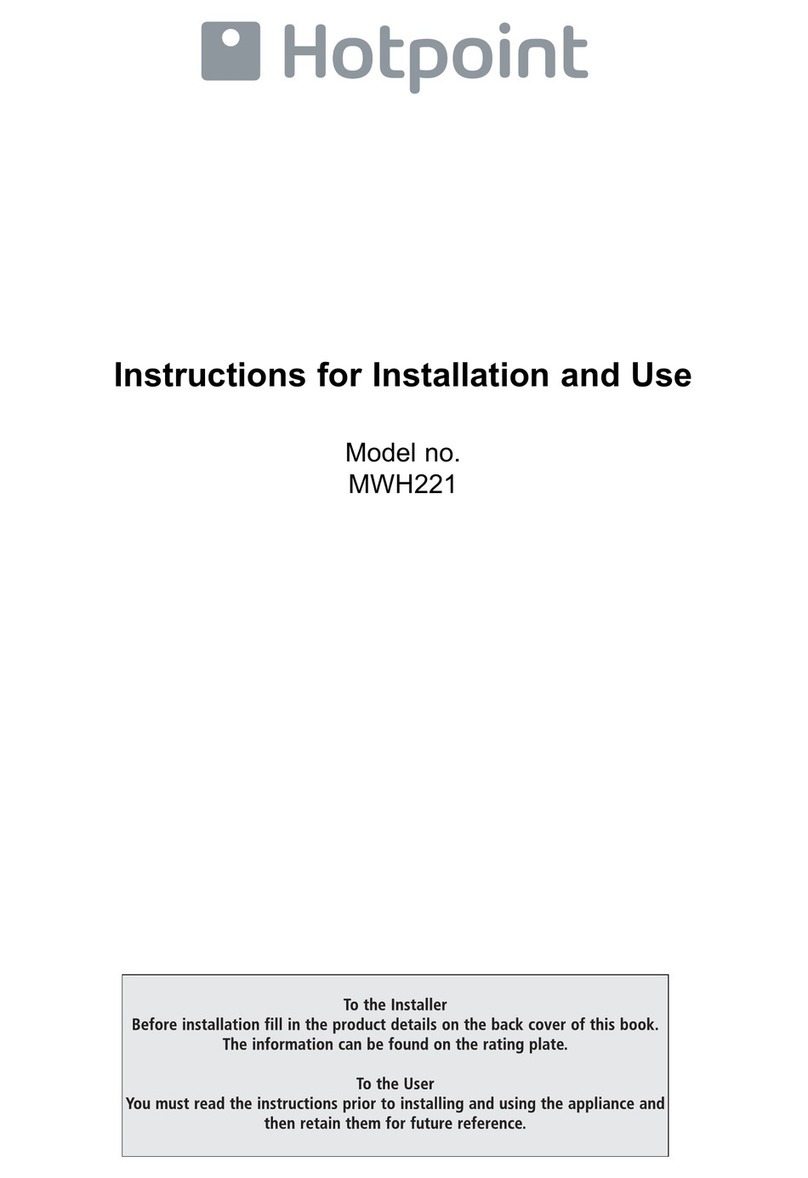 Hotpoint MWH221 User manual Hotpoint MWH221 User manual
