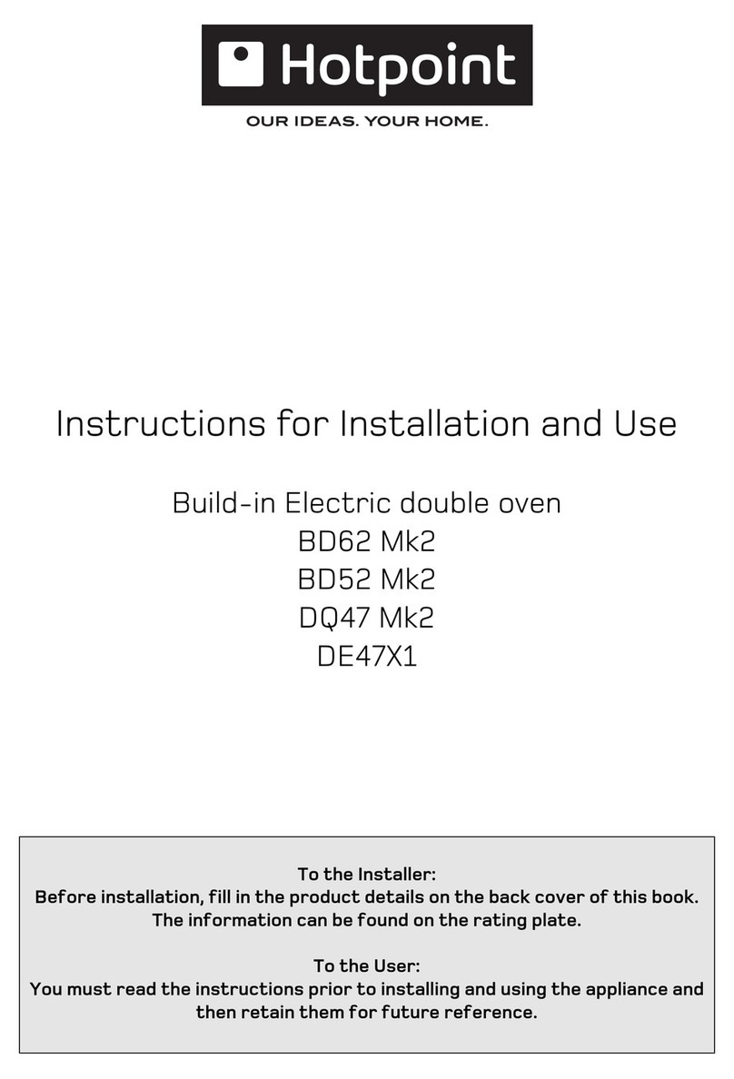 Hotpoint BD52 Mk2 Instructions for installation and use Hotpoint BD52 Mk2 Instructions for installation and use