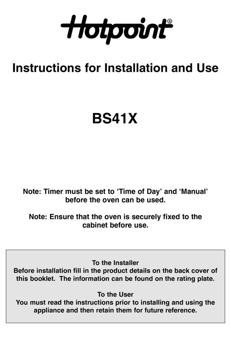 Hotpoint BS41X Instructions for installation and use