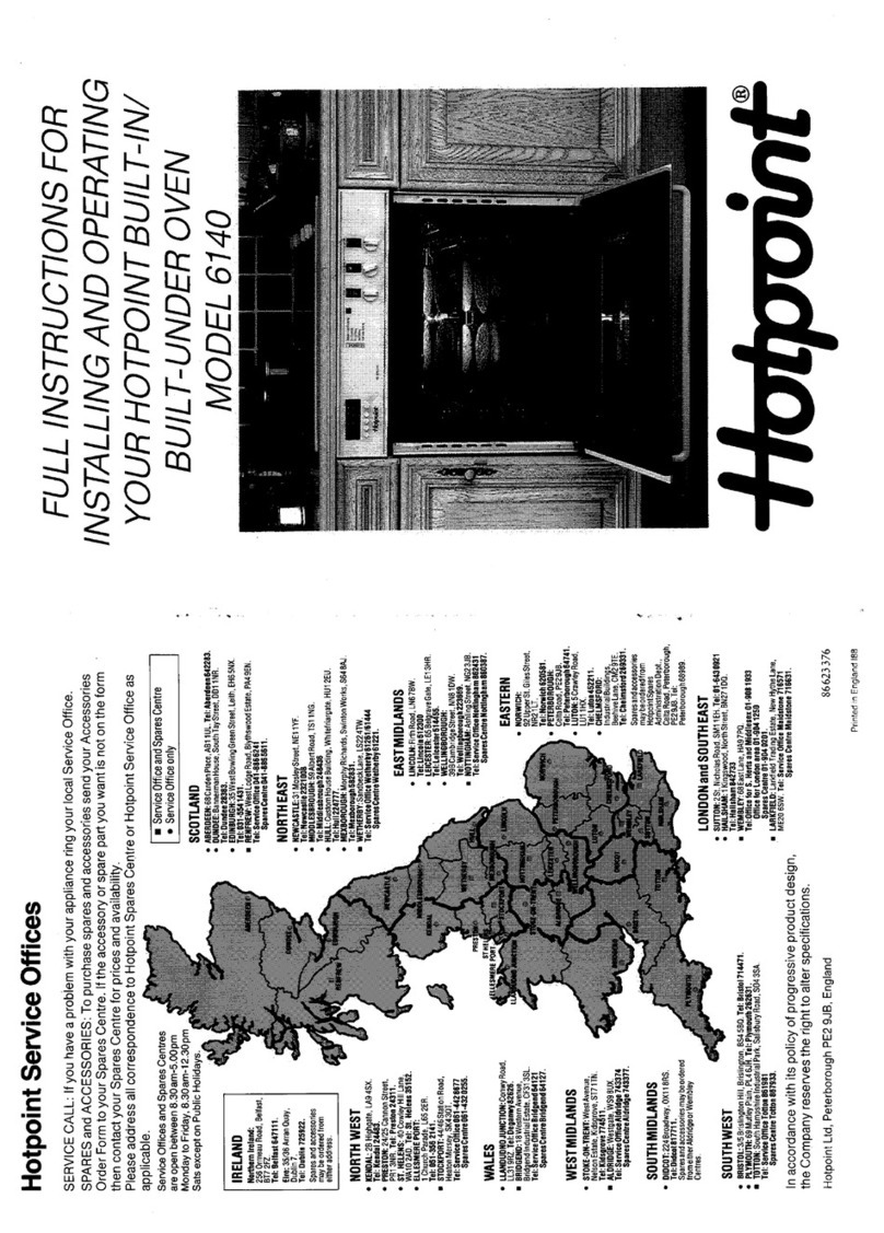 Hotpoint 6140 Installation and operating instrictions Hotpoint 6140 Installation and operating instrictions