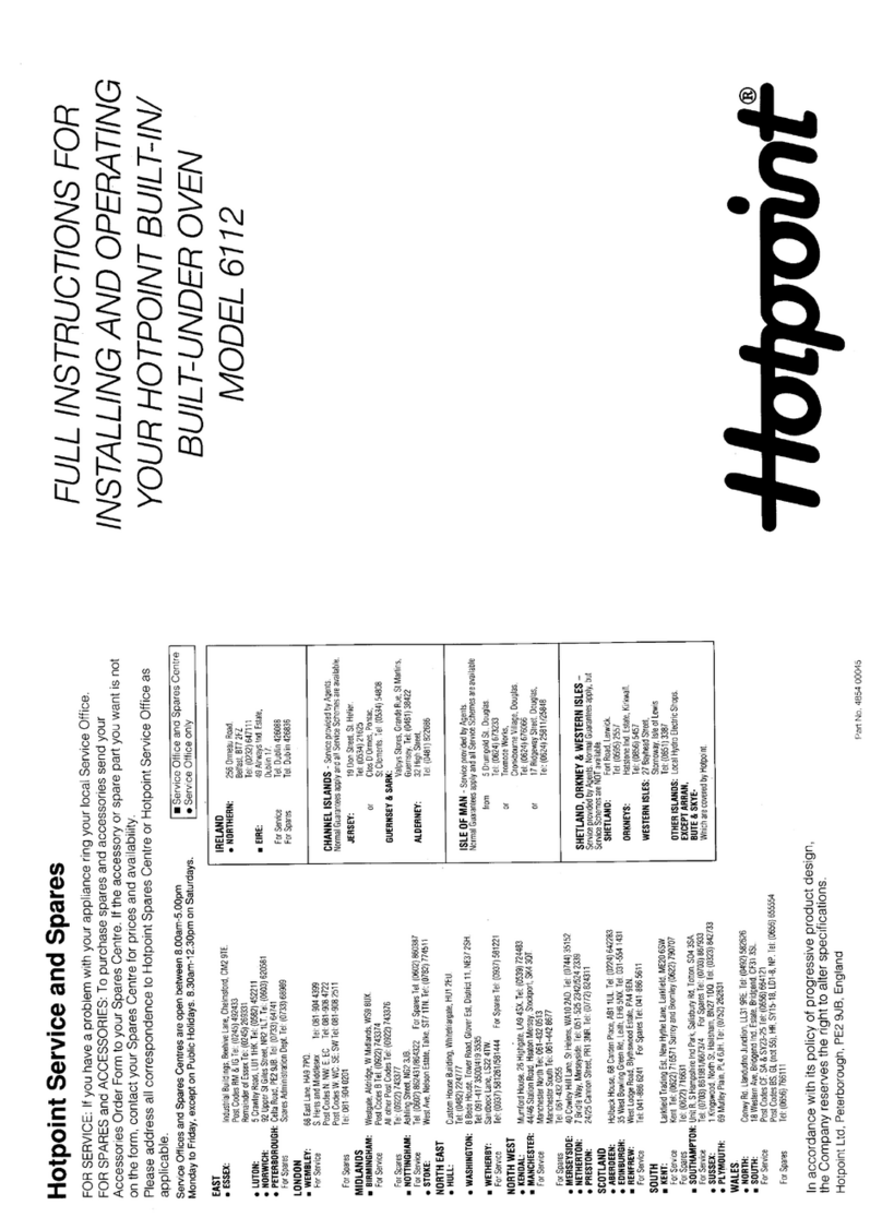 Hotpoint 6112 User manual
