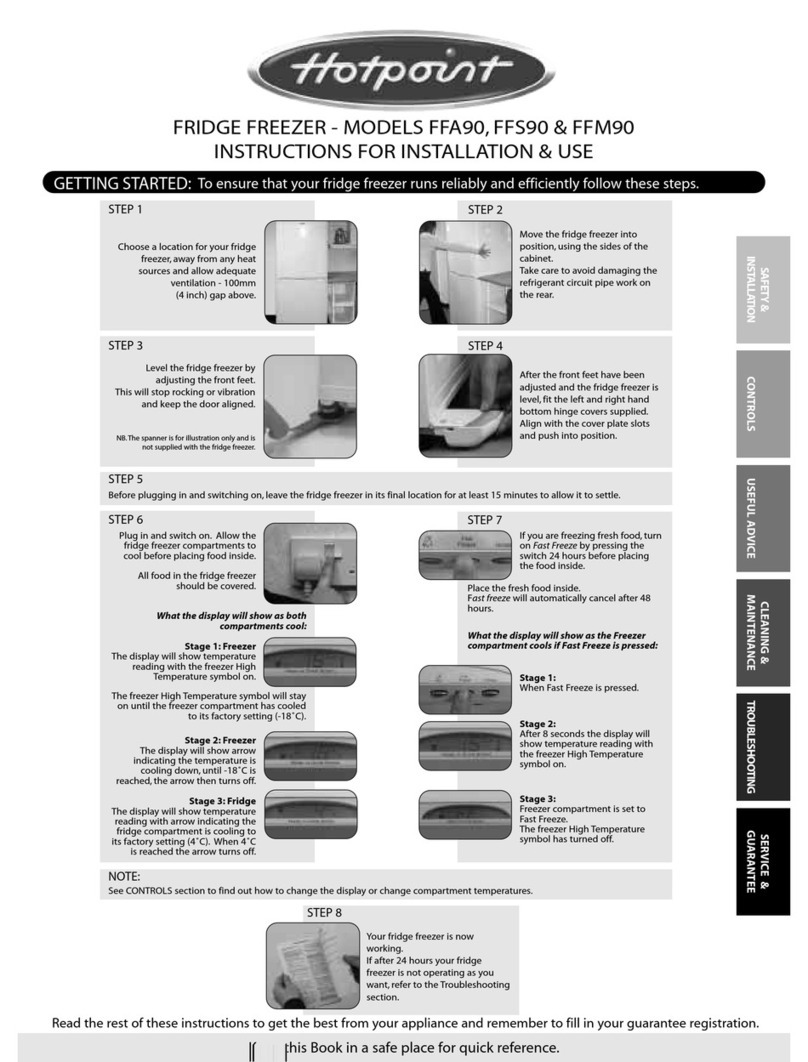 Hotpoint FFA90 Instructions for installation and use