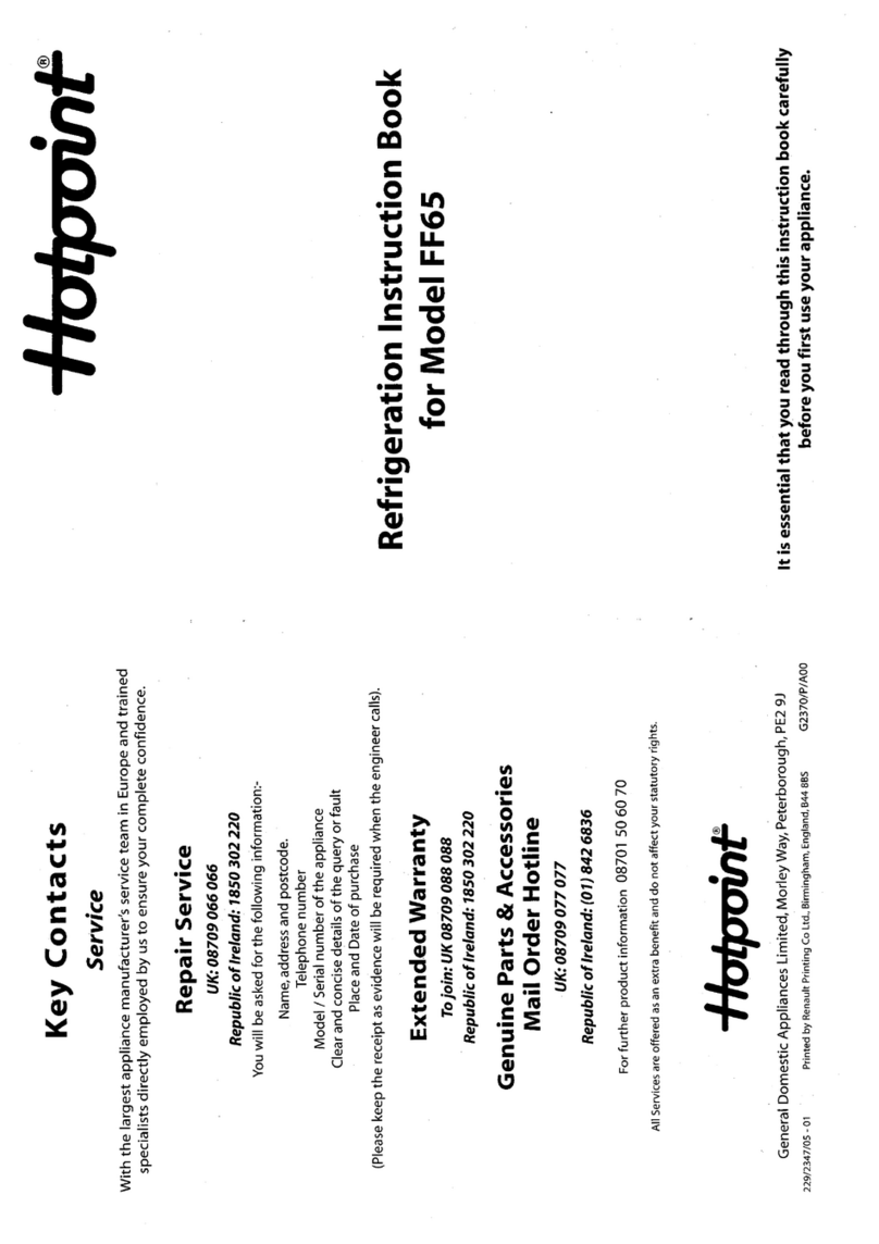 Hotpoint FF65 User manual