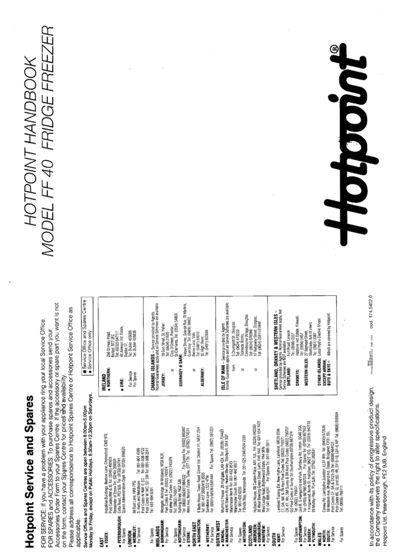 Hotpoint FF40 User manual