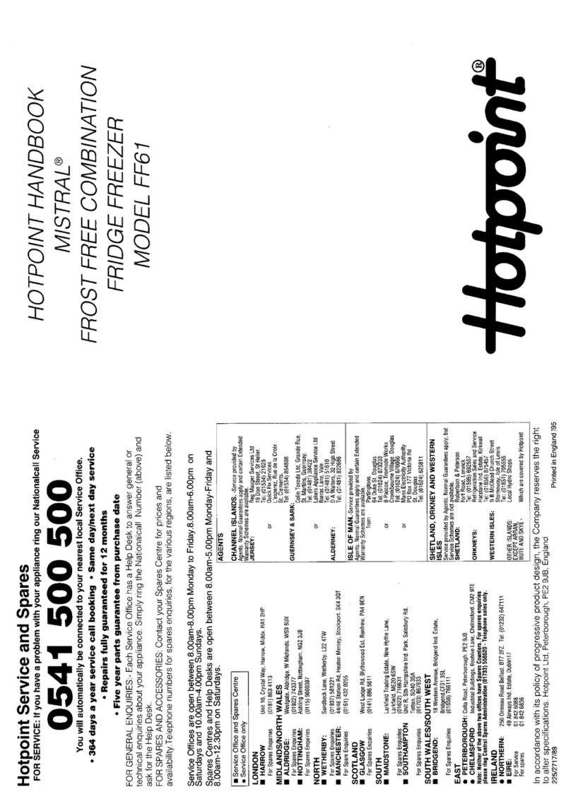 Hotpoint MISTRAL FF61 Handbook