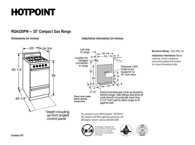 Hotpoint RGA520EW datasheet