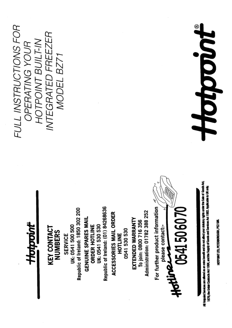 Hotpoint BZ71 Instructions for operating