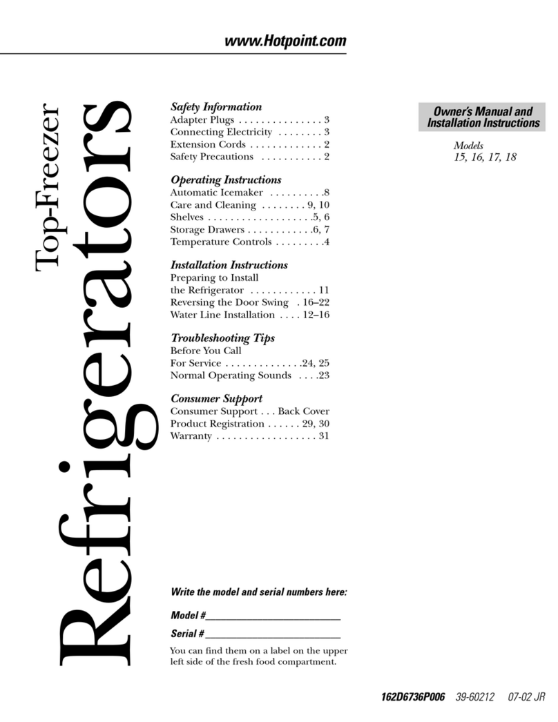 Hotpoint 16 Owner's manual and installation instructions