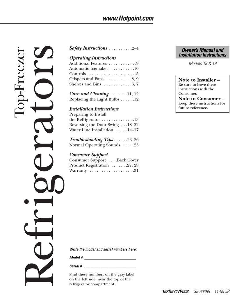 Hotpoint 19 Owner's manual and installation instructions