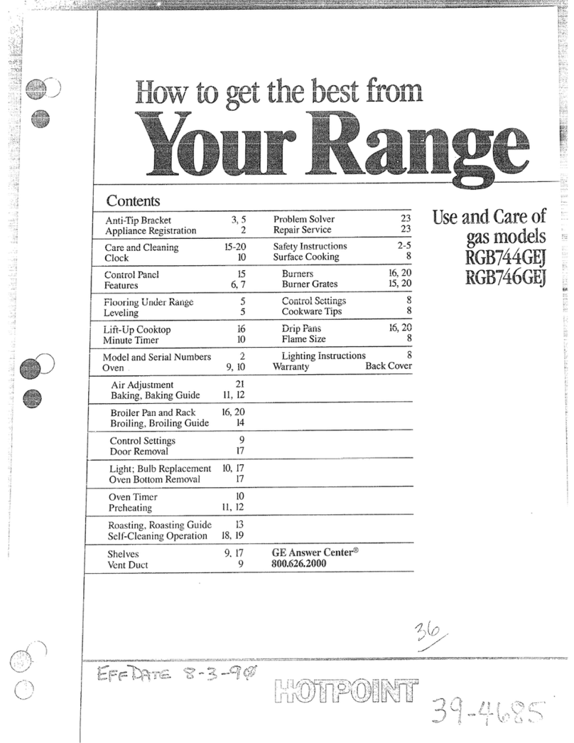 Hotpoint RGB744GEJ Installation instructions
