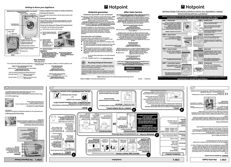 Hotpoint AQUARIUS+ WF645 User manual