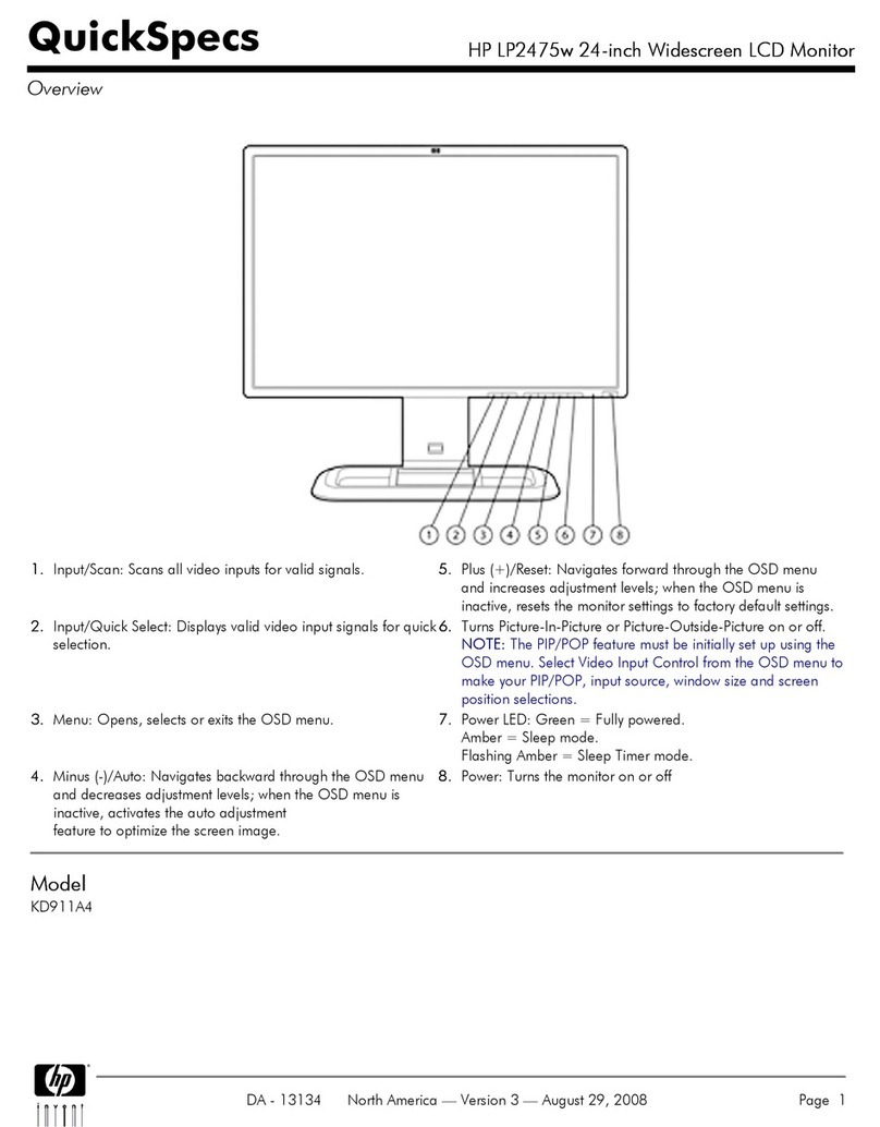 HP LP2475w - 24" LCD Monitor User manual