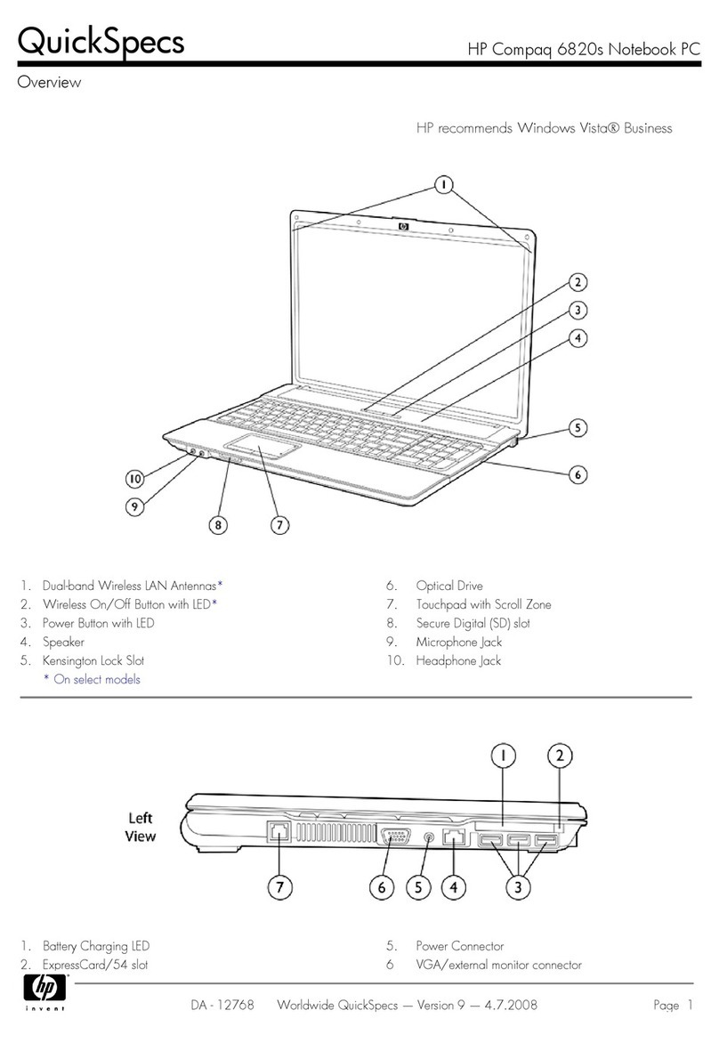 HP 6820s - Notebook PC User instructions