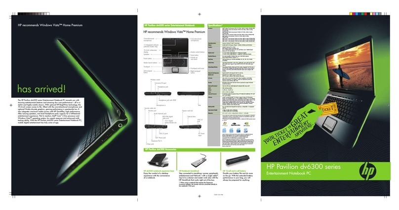 HP Pavilion dv6300 - Entertainment Notebook PC User manual